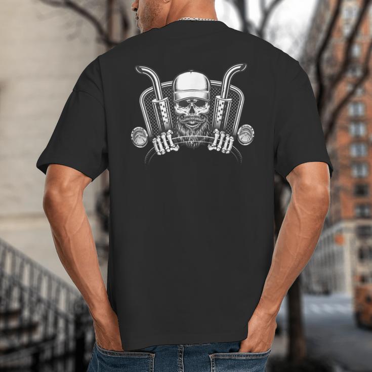 Skeleton Truck Driver Big Trucking Trucker Dad Big And Tall Men's T-Shirt Back Print
