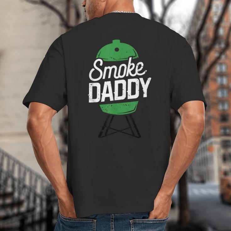 Smoke Daddy Green Egg Pitmaster Dad Tshirt BBQ Grill Big And Tall Men's T-Shirt Back Print