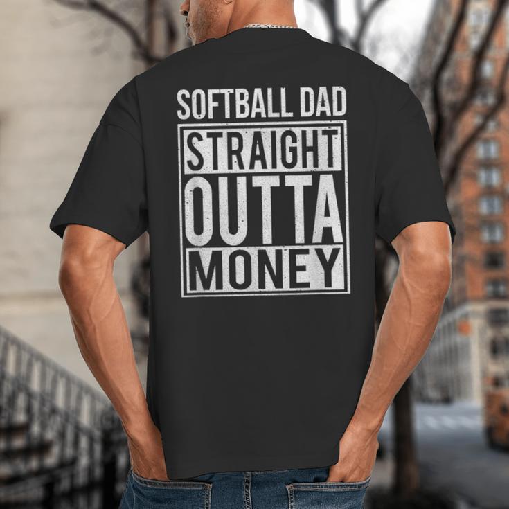 Softball Dad Straight Outta Money I Pitch T-Shirt Big And Tall Men's T-Shirt Back Print