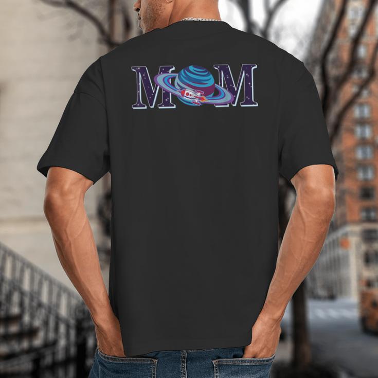 Space Mom Family Matching Dad Space Birthday Theme Party Big And Tall Men's T-Shirt Back Print Space Mom Family Matching Dad Space Birthday Theme Party Big And Tall Men's T-Shirt Back Print