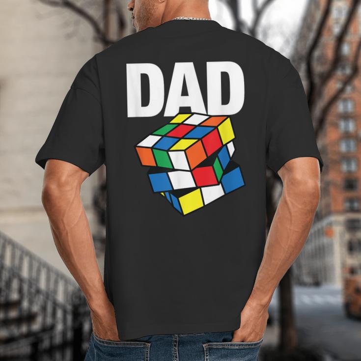 Speed Cubing Dad Puzzle Cuber Cube Kids Big And Tall Men's T-Shirt Back Print Speed Cubing Dad Puzzle Cuber Cube Kids Big And Tall Men's T-Shirt Back Print