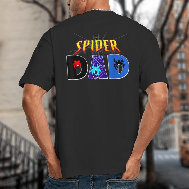 Spider Dad Shirt Birthday Fathers Day Halloween Costumes Pjs Big And Tall Men's T-Shirt Back Print