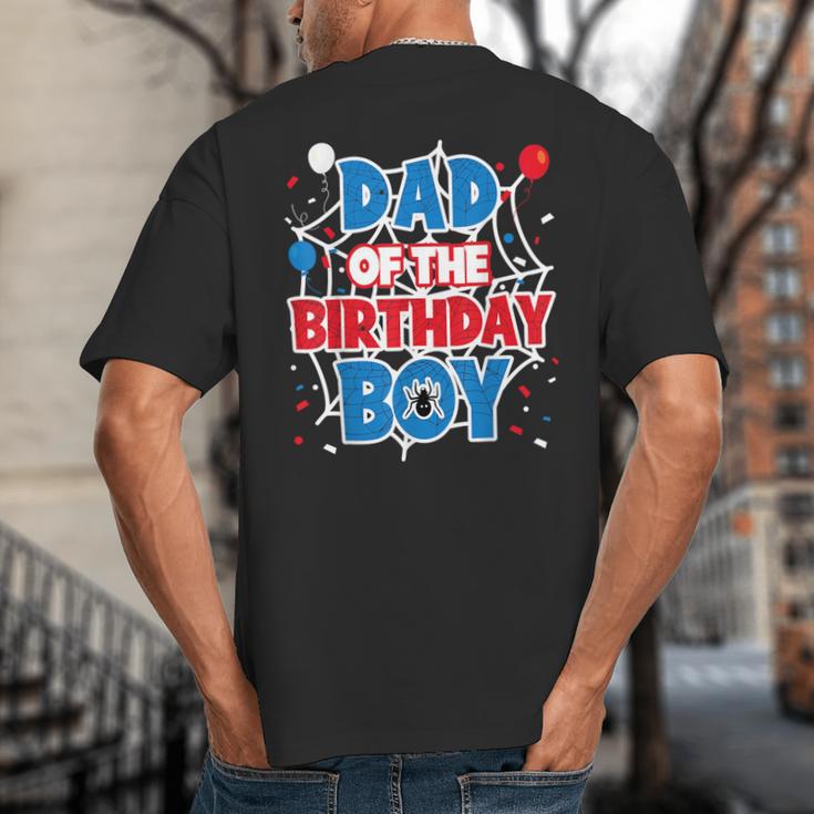 Spider Web Dad Of The Birthday Boy Big And Tall Men's T-Shirt Back Print