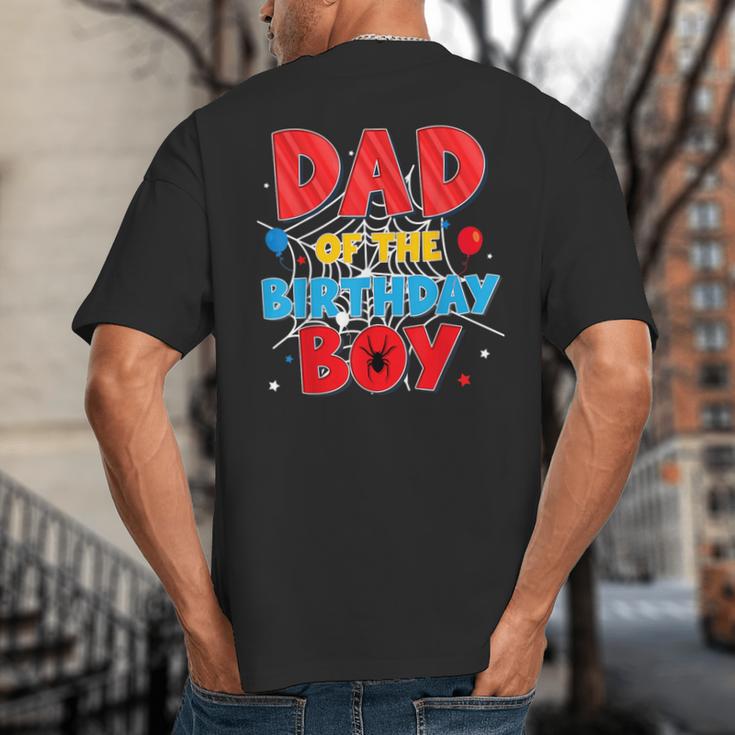Spider Web Family Matching Dad Of The Birthday Boy Big And Tall Men's T-Shirt Back Print Spider Web Family Matching Dad Of The Birthday Boy Big And Tall Men's T-Shirt Back Print