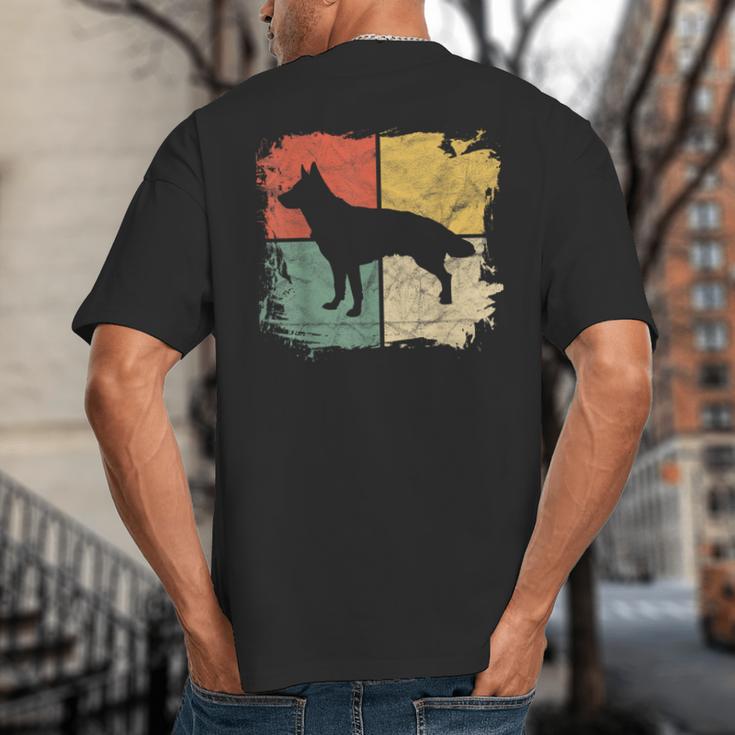 Square Retro German Shepherd Owner Dog Shepard Dad Mom Big And Tall Men's T-Shirt Back Print