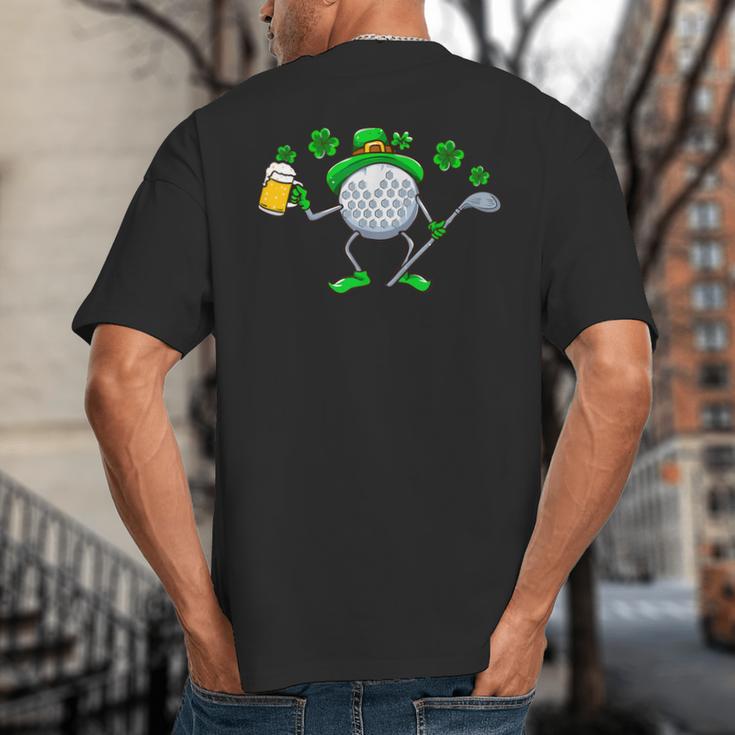 St Patricks Day Golf Golfing Irish Golfer Beer Humor Men Dad Big And Tall Men's T-Shirt Back Print
