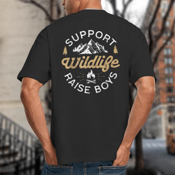 Support Wildlife Raise Boys Parent Mom & Dad Big And Tall Men's T-Shirt Back Print