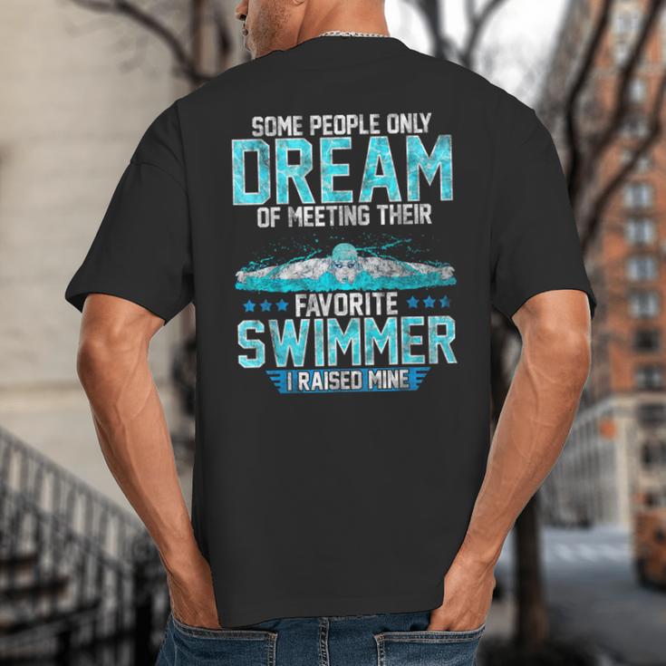 Swimming Parent Swimmer Mom Dad My Favorite Swim Meet Big And Tall Men's T-Shirt Back Print Swimming Parent Swimmer Mom Dad My Favorite Swim Meet Big And Tall Men's T-Shirt Back Print