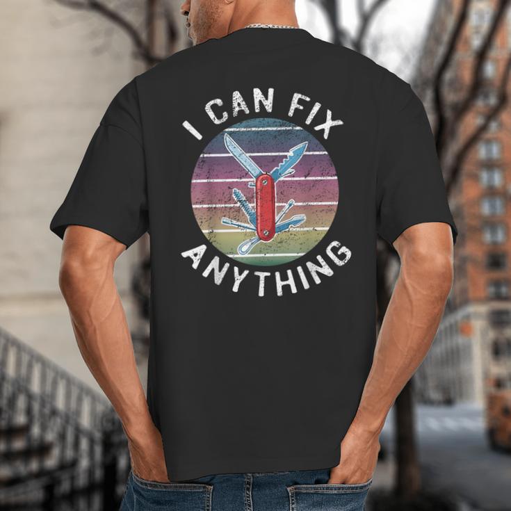 Swiss Army Knife DIY Dad Fathers Day Fix Anything Handyman Big And Tall Men's T-Shirt Back Print