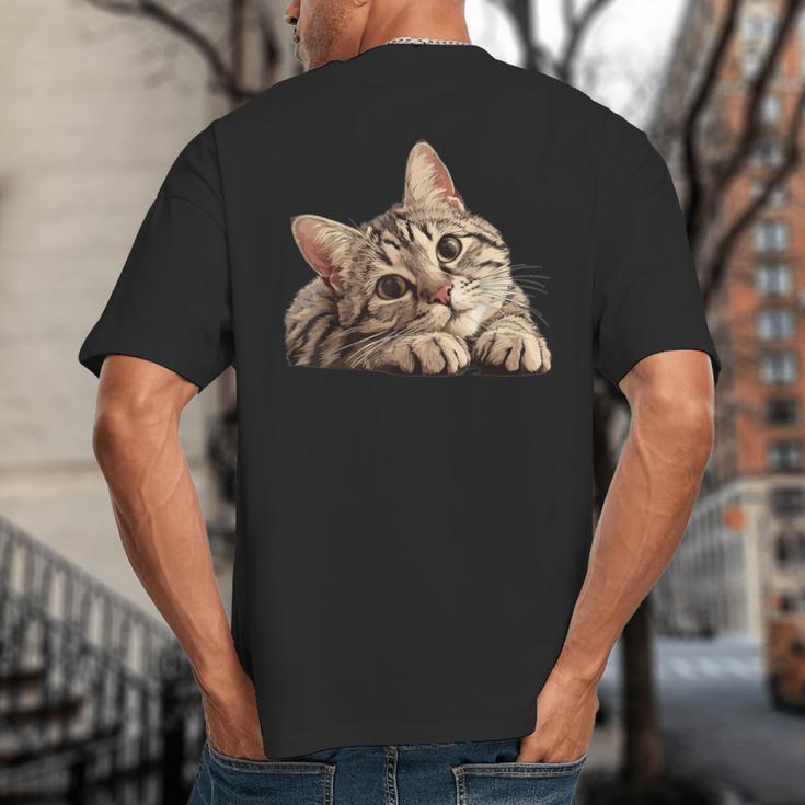 Tabby Cat Mom Dad Pet Shop Tabby Cats Kitten Tabby Cat Big And Tall Men's T-Shirt Back Print