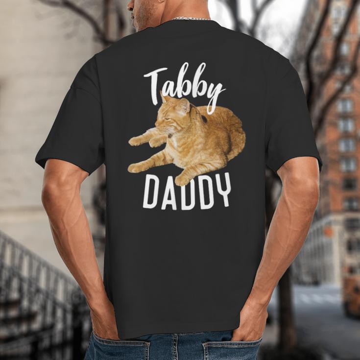 Tabby Daddy Cat Lover Saying Graphic Big And Tall Men's T-Shirt Back Print