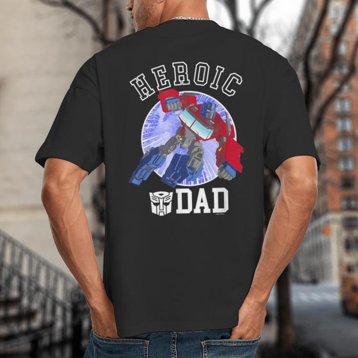 Transformers Father's Day Optimus Prime Heroic Dad Vintage Big And Tall Men's T-Shirt Back Print