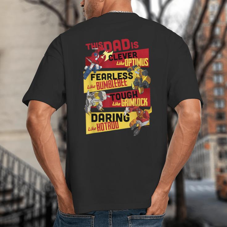 Transformers Father's Day Vintage Autobots Line Up Dad Is Big And Tall Men's T-Shirt Back Print