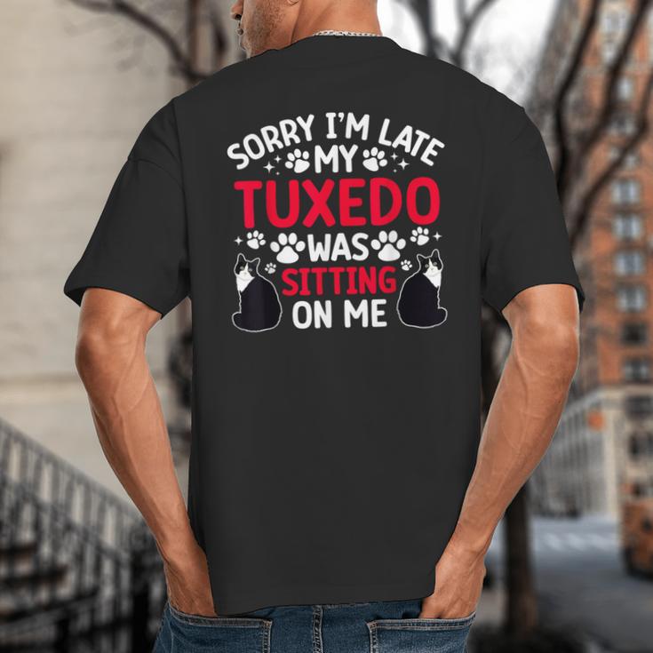 Tuxedo Cat Owner Tuxedo Cat Dad Tuxedo Cat Mom Big And Tall Men's T-Shirt Back Print Tuxedo Cat Owner Tuxedo Cat Dad Tuxedo Cat Mom Big And Tall Men's T-Shirt Back Print