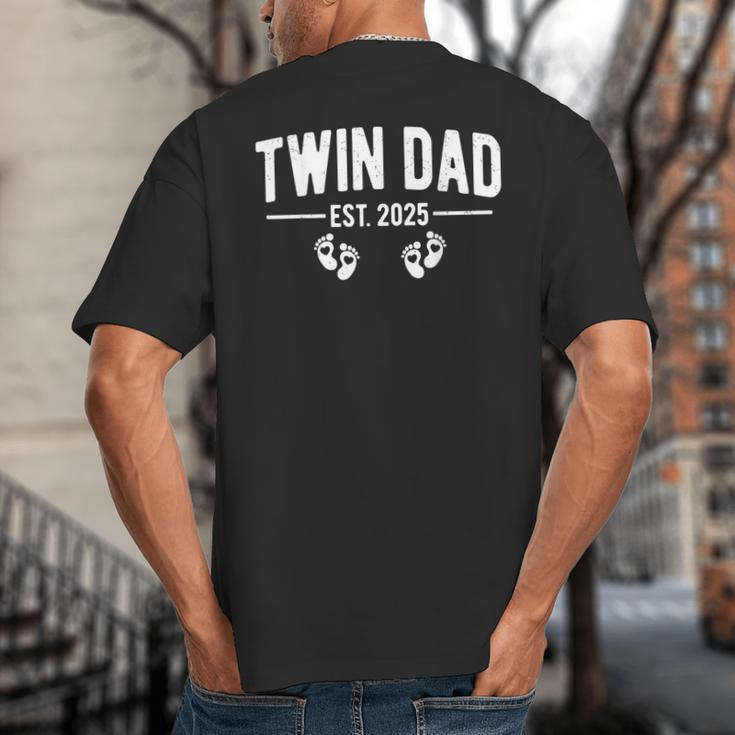 Twin Dad Est 2025 Father Of Twins New Daddy Father's Day Big And Tall Men's T-Shirt Back Print