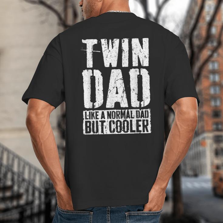 Twin Dad Shirt Men Dad Of Twins Fathers Day Big And Tall Men's T-Shirt Back Print