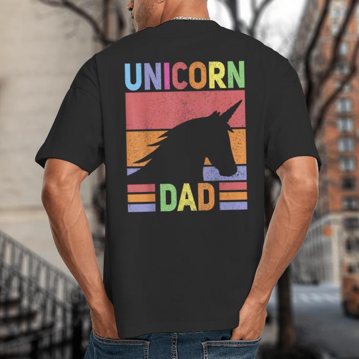 Unicorn Birthday Outfit Dad Unicorn Costume Bday Dad Unicorn Big And Tall Men's T-Shirt Back Print