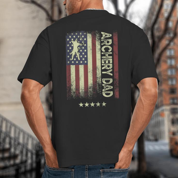 USA American Flag Archery Dad Big And Tall Men's T-Shirt Back Print USA American Flag Archery Dad Big And Tall Men's T-Shirt Back Print