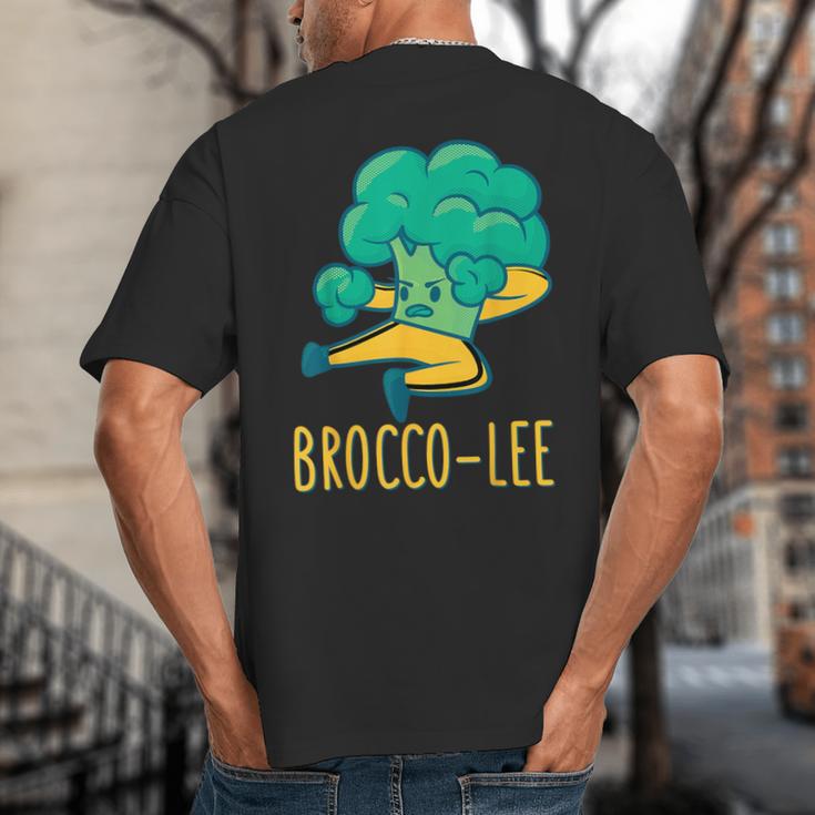 Vegetable Word Game Dad Joke Brocco-Lee Broccoli Big And Tall Men's T-Shirt Back Print