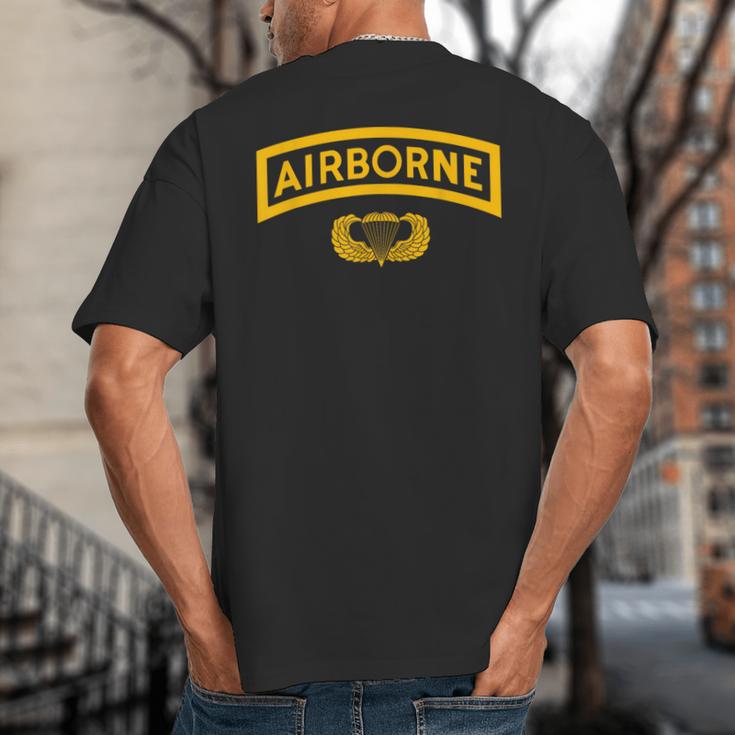Vintage Airborne Veteran Paratrooper For Men Dad T-Shirt Big And Tall Men's T-Shirt Back Print