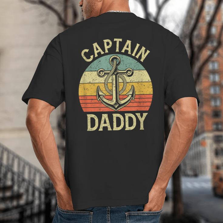 Vintage Captain Daddy Boat Pontoon Dad Fishing Sailor Anchor Big And Tall Men's T-Shirt Back Print Vintage Captain Daddy Boat Pontoon Dad Fishing Sailor Anchor Big And Tall Men's T-Shirt Back Print