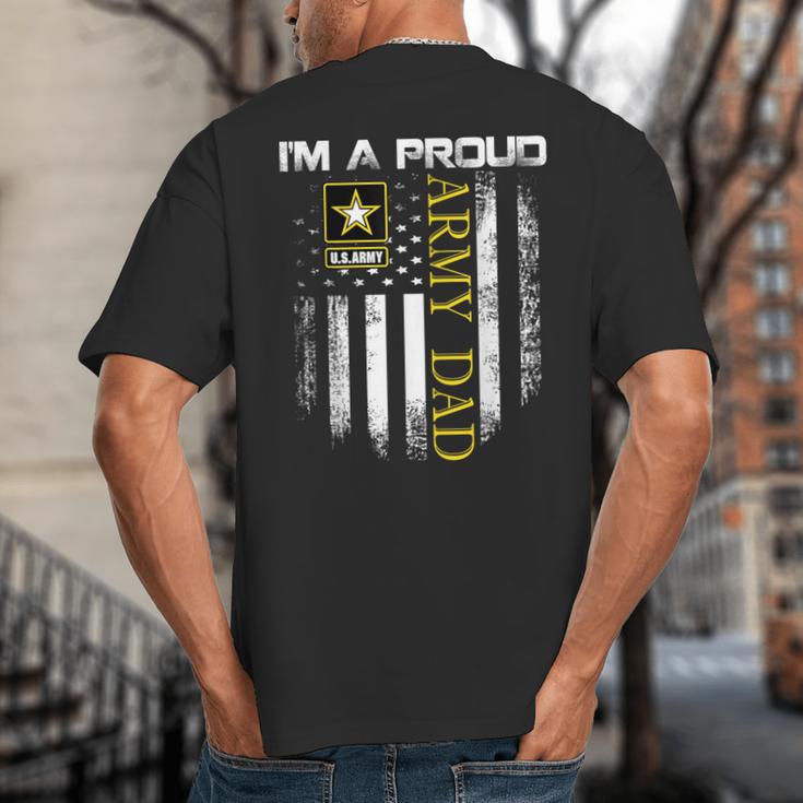 Vintage I'm A Proud Army Dad With American Flag Big And Tall Men's T-Shirt Back Print Vintage I'm A Proud Army Dad With American Flag Big And Tall Men's T-Shirt Back Print