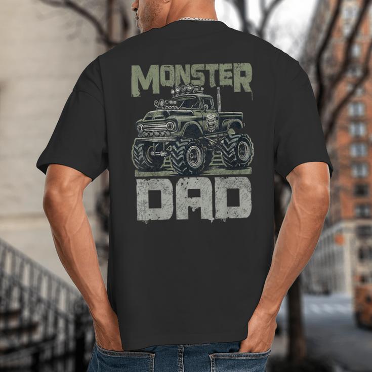 Vintage Monster Truck Lover DAD Family Matching Birthday Big And Tall Men's T-Shirt Back Print