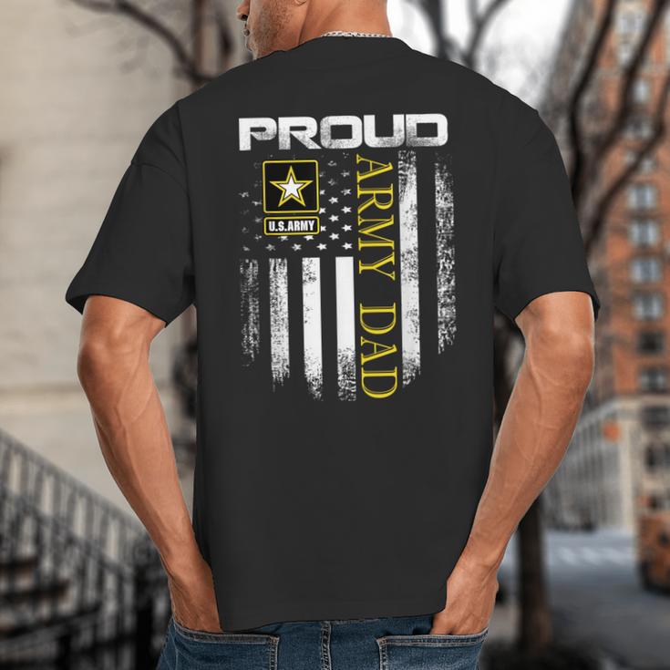 Vintage Proud Army Dad With American Flag Big And Tall Men's T-Shirt Back Print Vintage Proud Army Dad With American Flag Big And Tall Men's T-Shirt Back Print