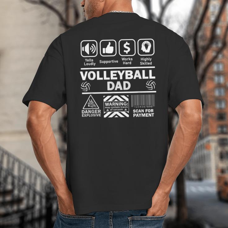 Volleyball Dad Contents Of Sports Father Big And Tall Men's T-Shirt Back Print