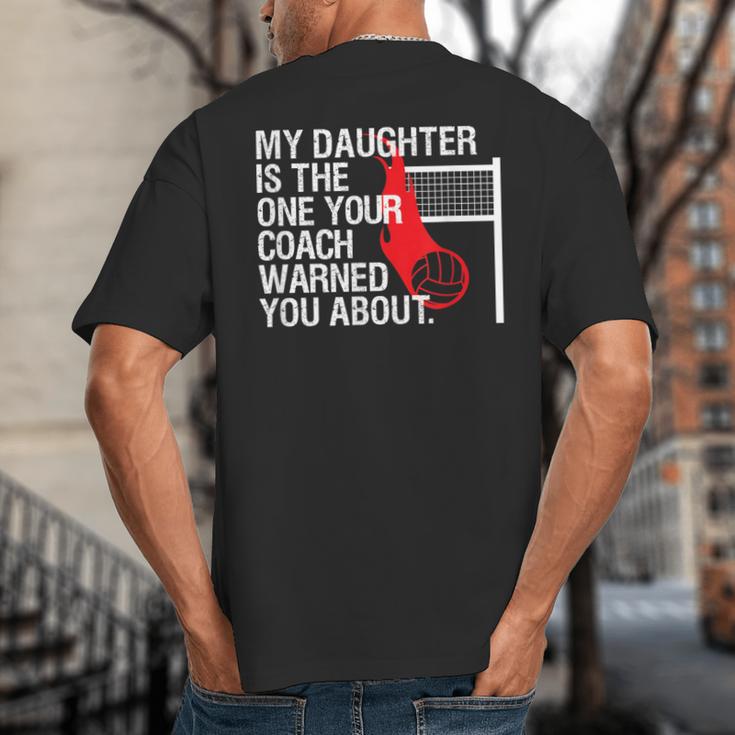 Volleyball Mom Dad Parent Shirt Daughter Player Big And Tall Men's T-Shirt Back Print