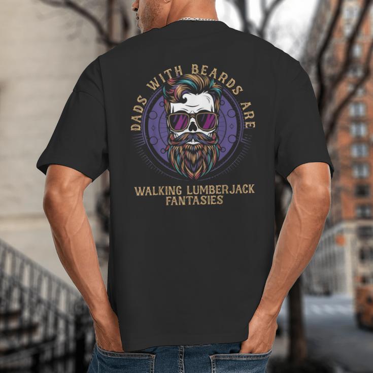 Walking Lumberjack Fantasies Dads With Beards Fantasy Art Big And Tall Men's T-Shirt Back Print