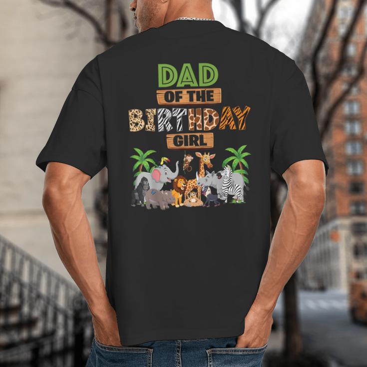 Wild Dad Of The Birthday Girl Zoo Safari Jungle Animal Big And Tall Men's T-Shirt Back Print