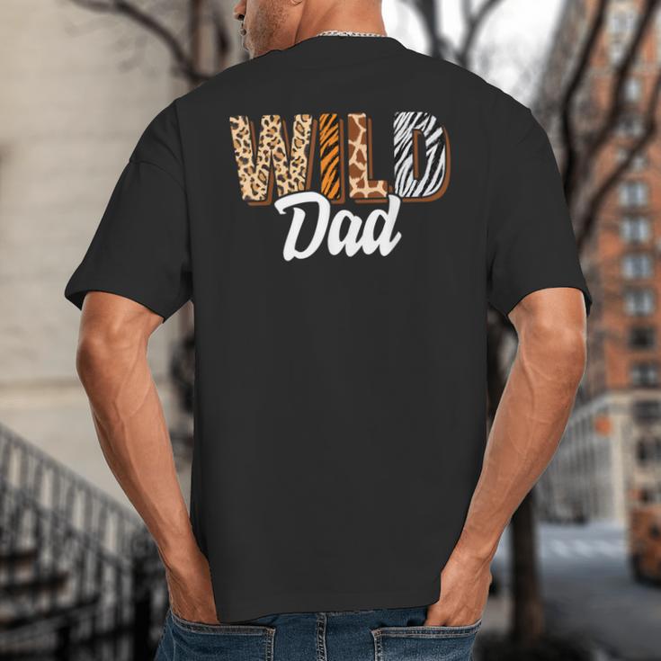 Wild Dad Zoo Born Two Be Wild B-Day Safari Jungle Animal Big And Tall Men's T-Shirt Back Print