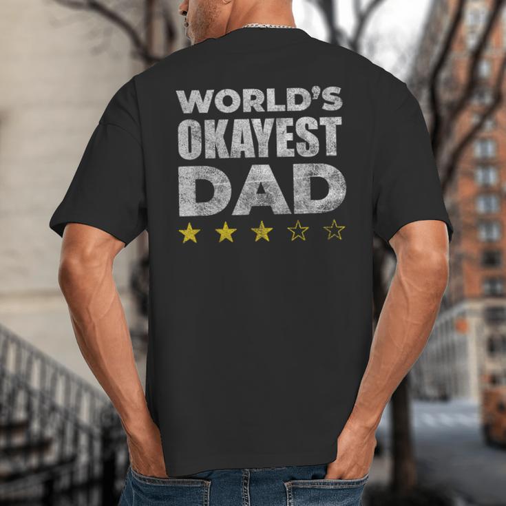 Worlds Okayest Dad Vintage Style Big And Tall Men's T-Shirt Back Print