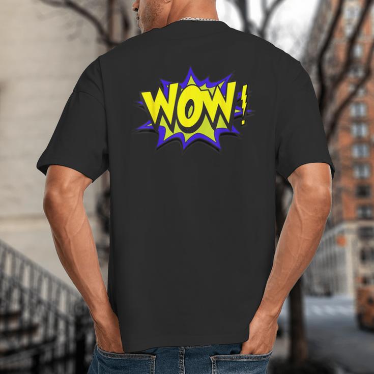 WowShirt WOW Dad Mom Men Women Boys Girls Tee Big And Tall Men's T-Shirt Back Print