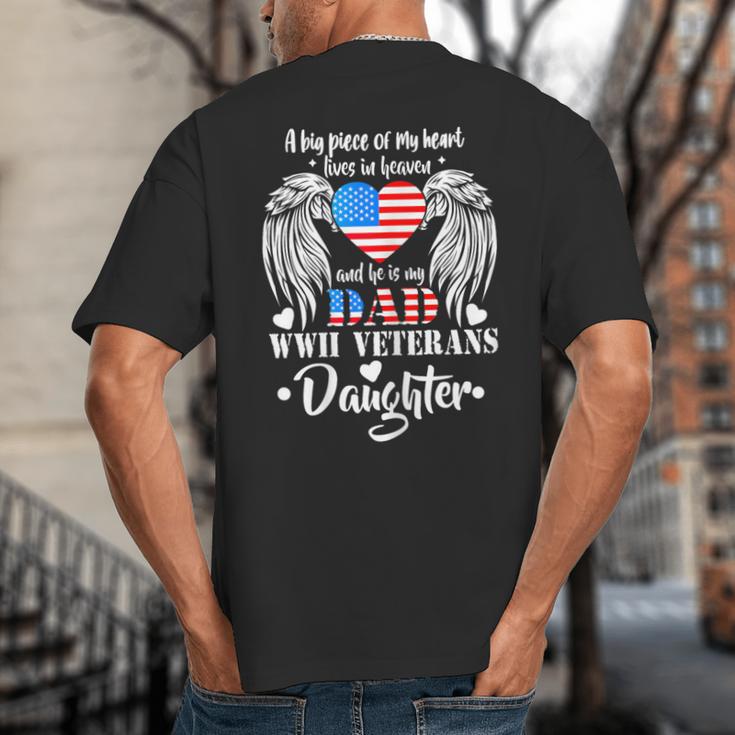 WWII Veterans Daughter Dad Remembrance Veteran Day Big And Tall Men's T-Shirt Back Print