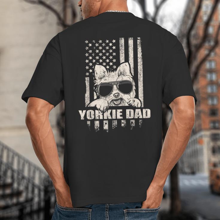Yorkie Dad Cool Vintage Retro Proud American Big And Tall Men's T-Shirt Back Print