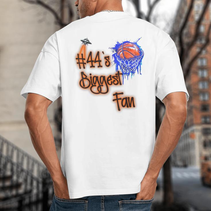 44 Biggest Fan Of Basketball Player Number 44 Dad Mom Big And Tall Men's T-Shirt Back Print 44 Biggest Fan Of Basketball Player Number 44 Dad Mom Big And Tall Men's T-Shirt Back Print