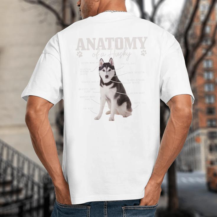 Anatomy Of A Siberian Husky Cute Dog Husky Mom Dad Big And Tall Men's T-Shirt Back Print