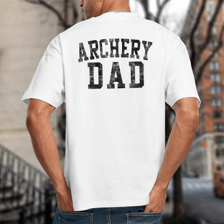 Archery Dad Birthday Classic Bold Font Archery Daddy Big And Tall Men's T-Shirt Back Print