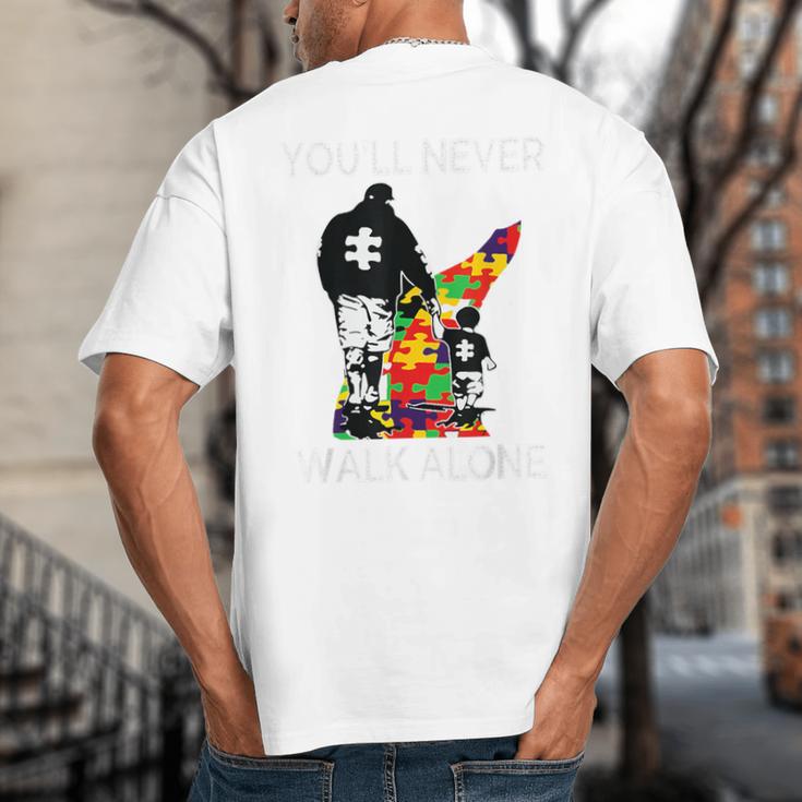 Autism Dad Support Alone Puzzle You'Ll Never Walk Premium Tri-Blend Big And Tall Men's T-Shirt Back Print Autism Dad Support Alone Puzzle You'Ll Never Walk Premium Tri-Blend Big And Tall Men's T-Shirt Back Print