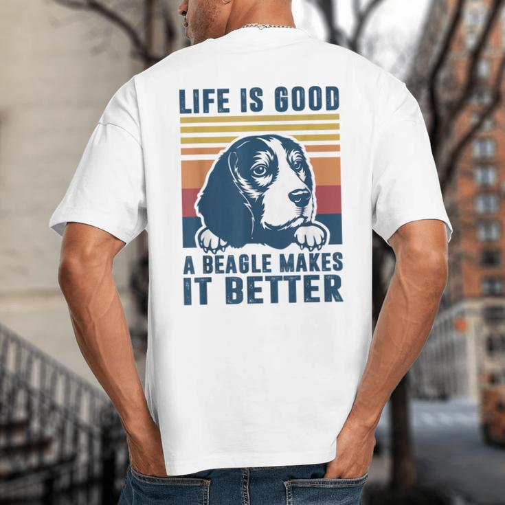 Beagle For Men Women Beagle Dog Mom Dad Beagle Big And Tall Men's T-Shirt Back Print