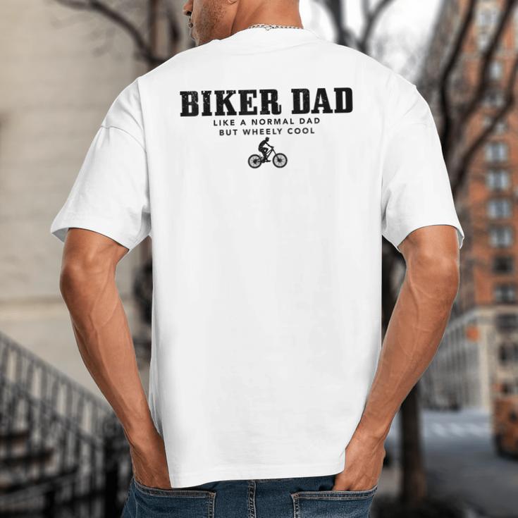 Biker Dad Mountain Bike MTB Father's Day Cyclist Big And Tall Men's T-Shirt Back Print