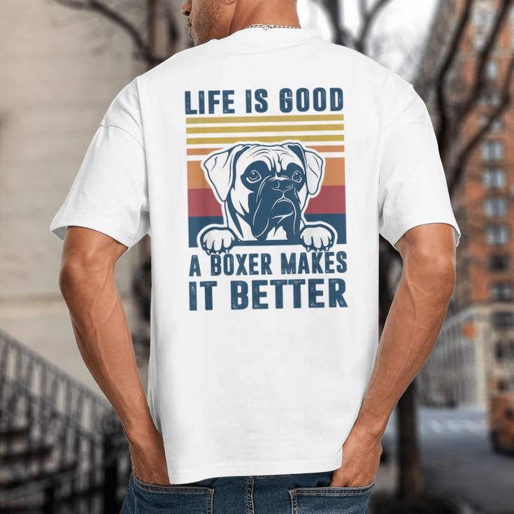 Boxer Dog For Men Women Boxer Dog Dad Mom Small Big And Tall Men's T-Shirt Back Print