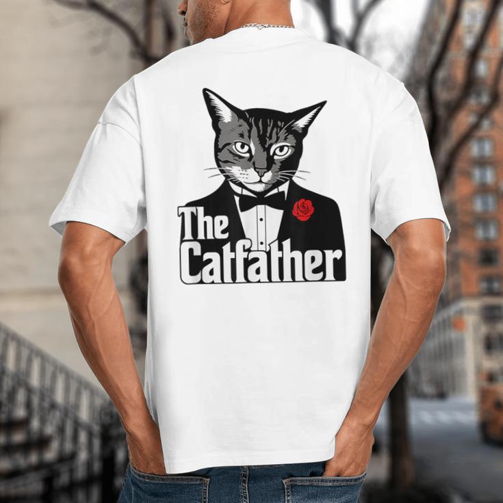 The Cat Father Cool Cat Dad Cat Lovers Big And Tall Men's T-Shirt Back Print