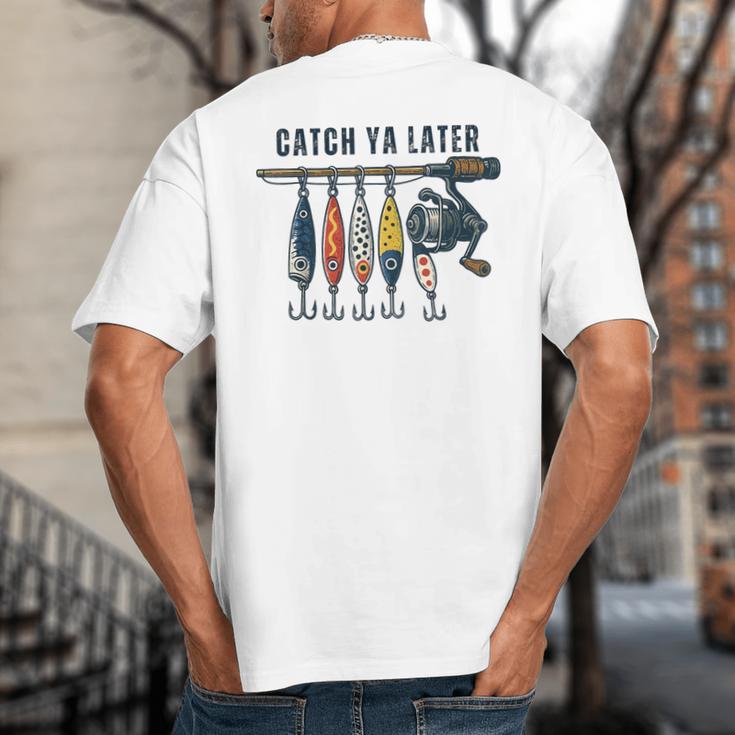 Catch Ya Later Vintage Fishing Lures Outdoor Dad Son Big And Tall Men's T-Shirt Back Print