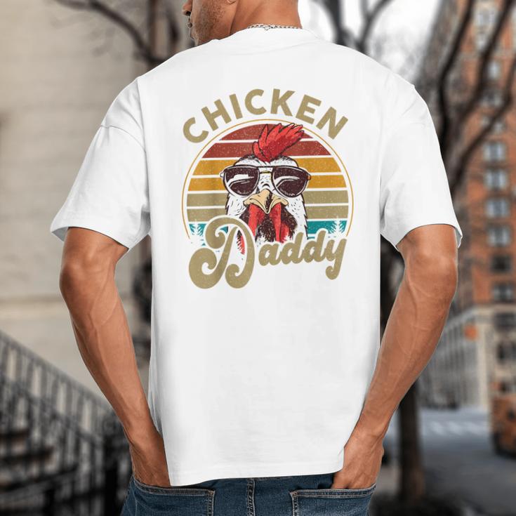Chicken-Shirt Rooster Daddy Vintage Farmer Dad Father Big And Tall Men's T-Shirt Back Print