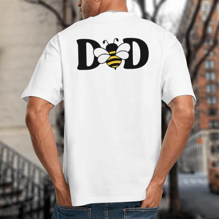 Dad Bee Cute Beekeeping 1st Birthday Matching Family Dada Big And Tall Men's T-Shirt Back Print