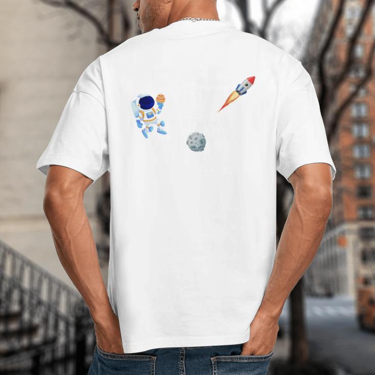Dad Of The Birthday Boy Space Astronaut Birthday Family Big And Tall Men's T-Shirt Back Print