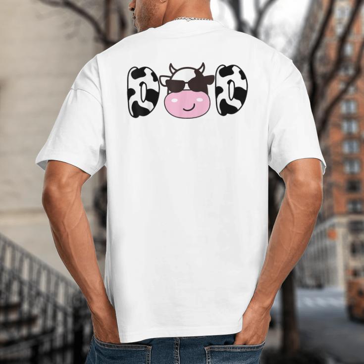 Dad Of The Birthday Girl Cow Daddy Papa Bday Matching Big And Tall Men's T-Shirt Back Print